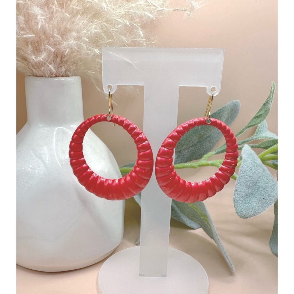 Vintage 1980’s /1990’s red hoop earrings
